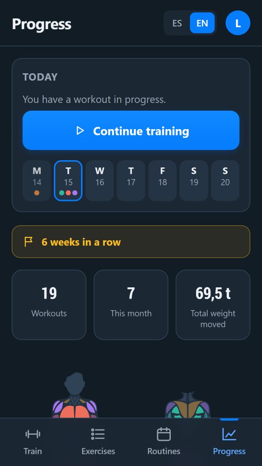 Zentalog progress screen